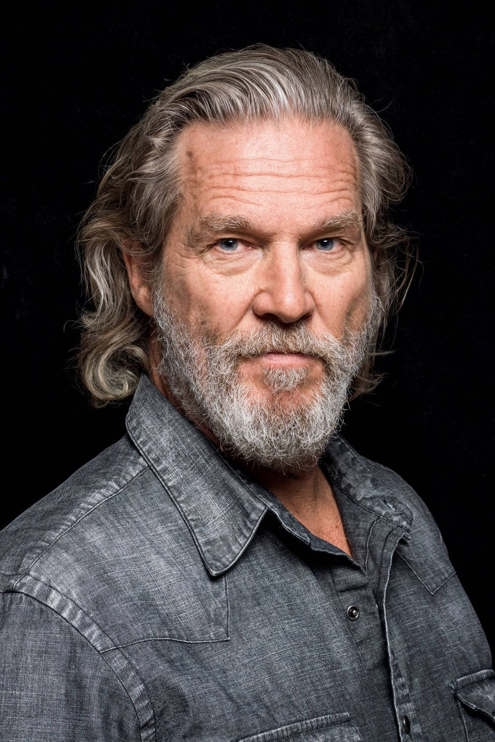 Actor Jeff Bridges In Denim Jacket Wallpaper