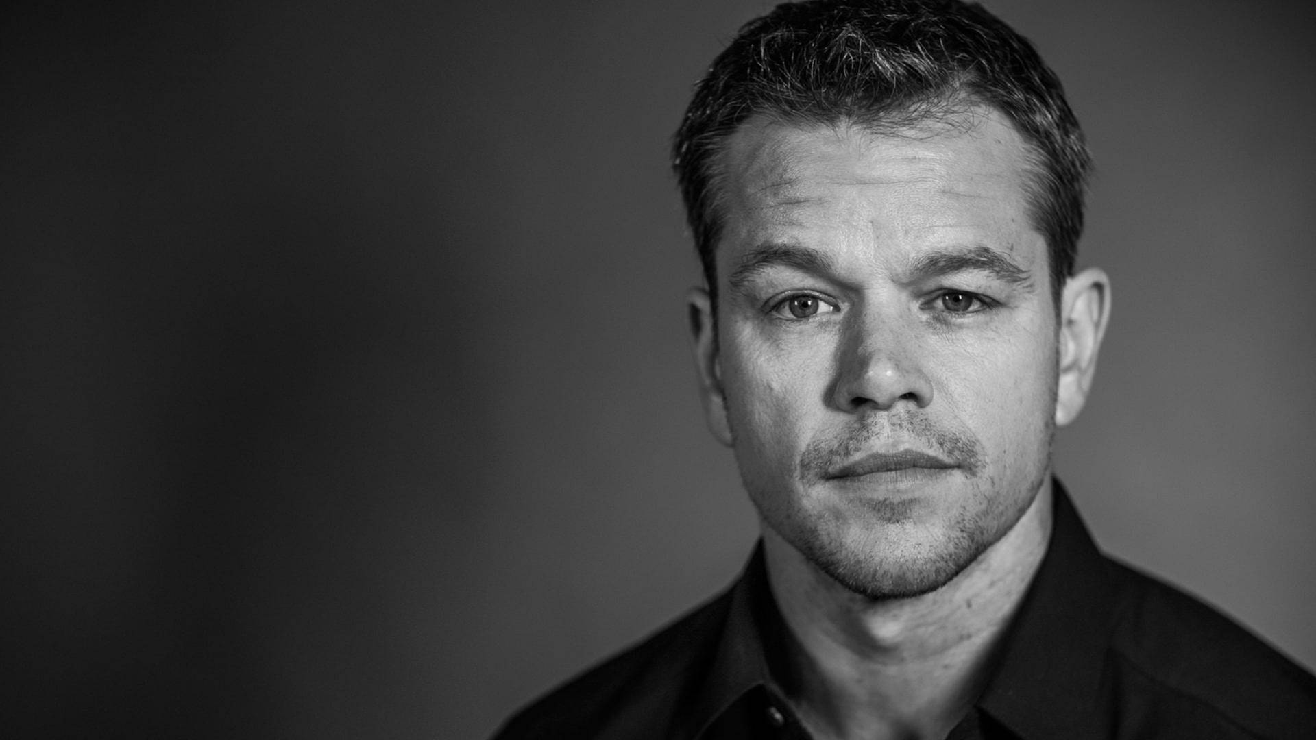 Matt Damon Greyscale baggrundsbillede Wallpaper