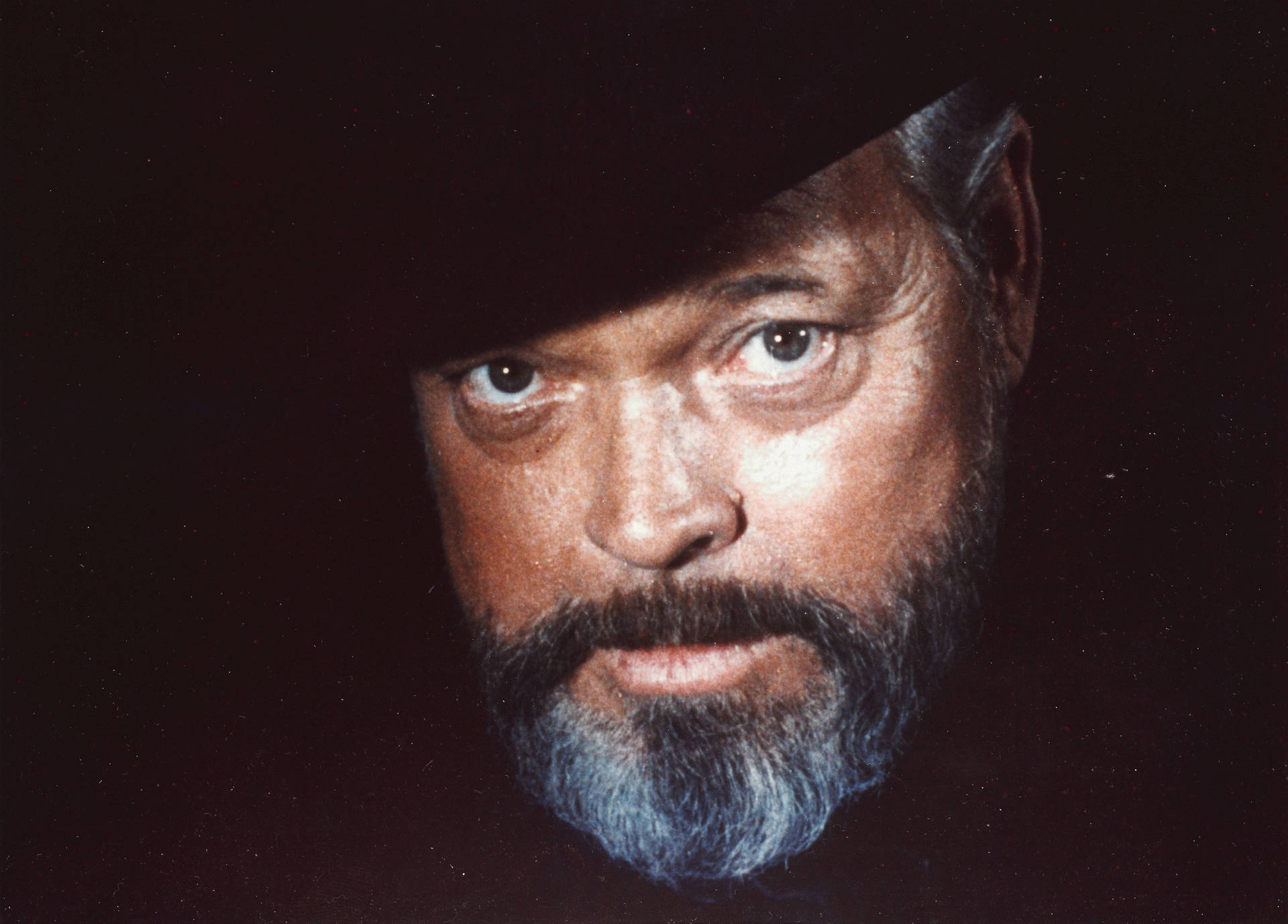 Actor Orson Welles Colored Headshot Wallpaper