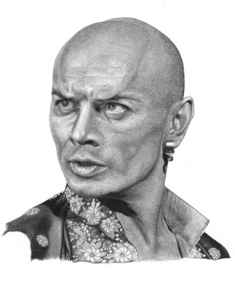A striking sketch of legendary actor Yul Brynner as King Mongkut in 'The King And I' Wallpaper