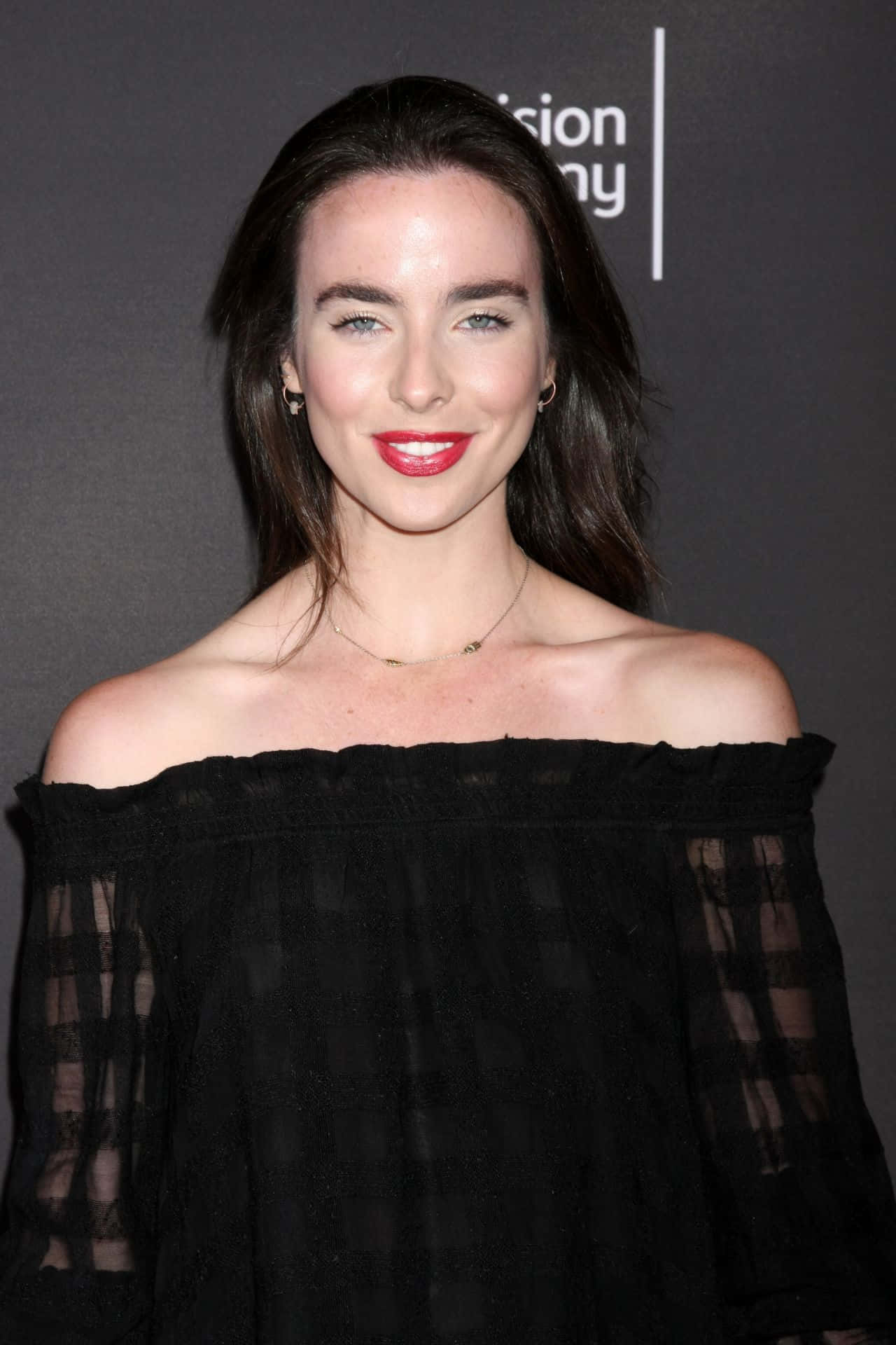Actress Ashleigh Brewer Glowing In A Sophisticated Dress Wallpaper