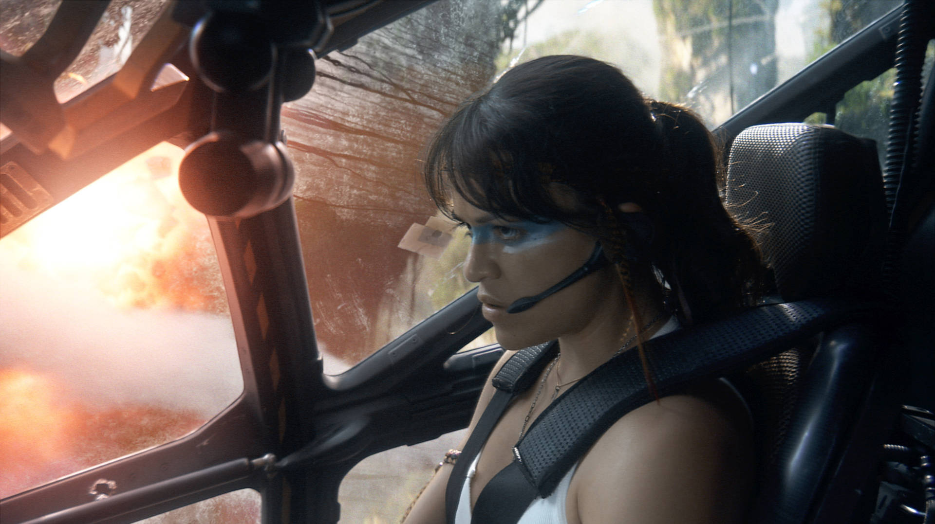Actress Michelle Rodriguez In Avatar Background