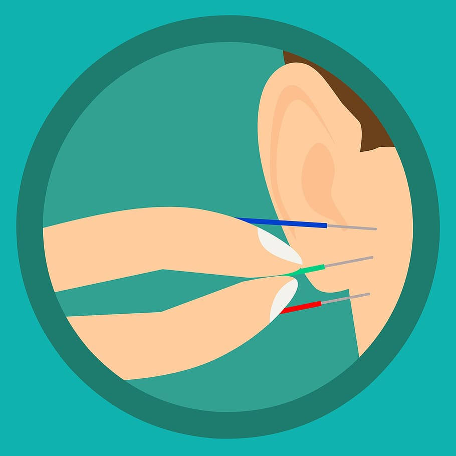 Acupuncturist Ear Needle Treatment Wallpaper
