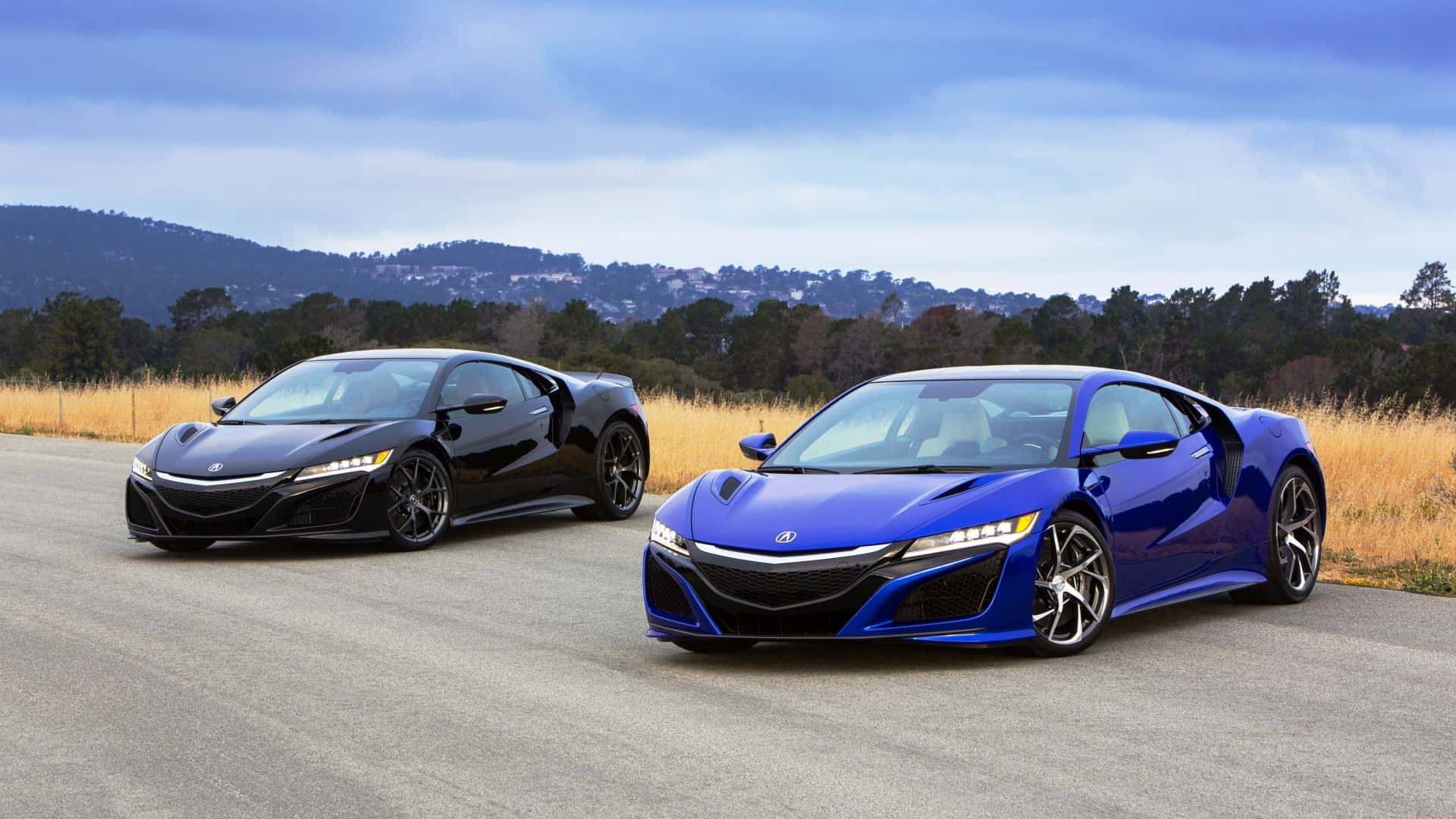 Sleek Acura NSX Sports Car in Action Wallpaper