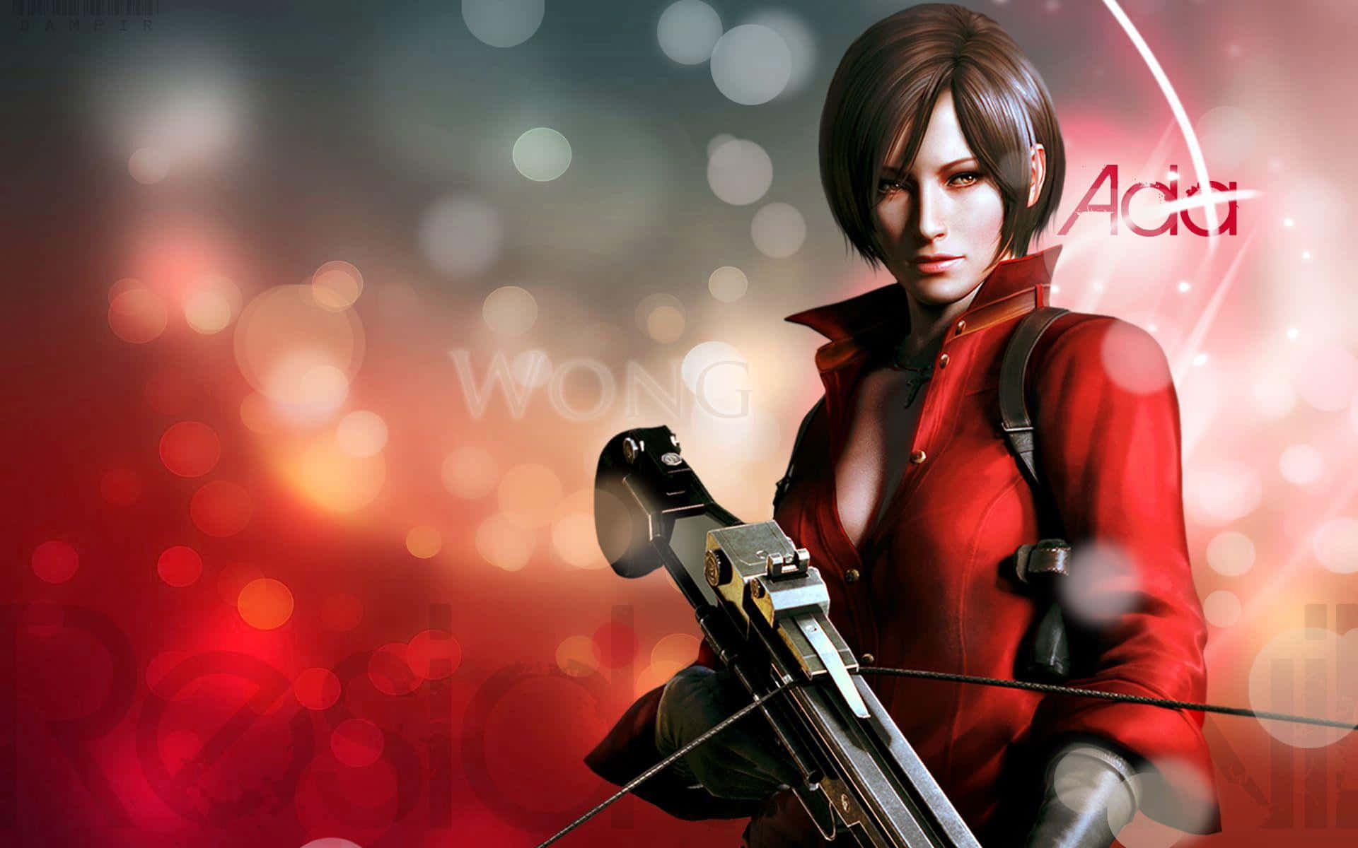 Ada Wong - Mysterious Operative In Red Dress Wallpaper