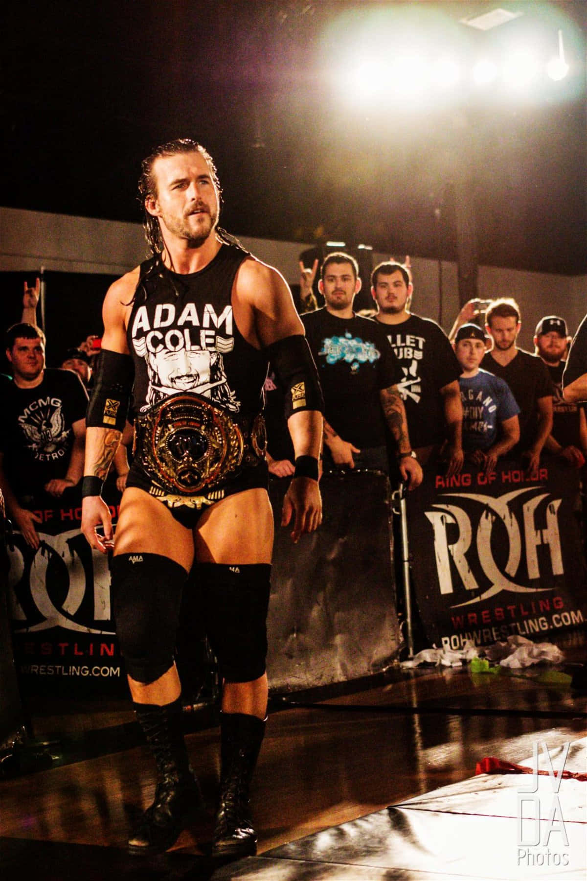 Adam Cole With His Supporters Wallpaper