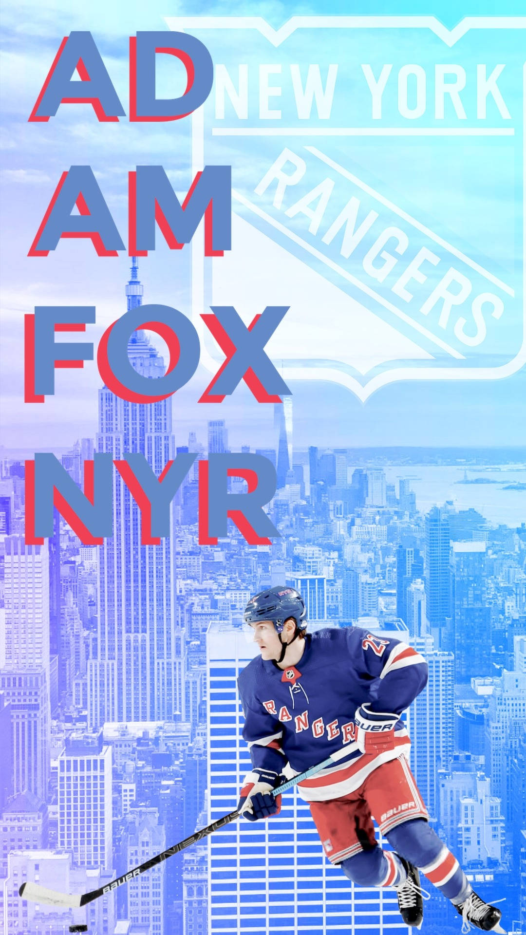 Adam Fox Från New York Rangers Nyr Wallpaper