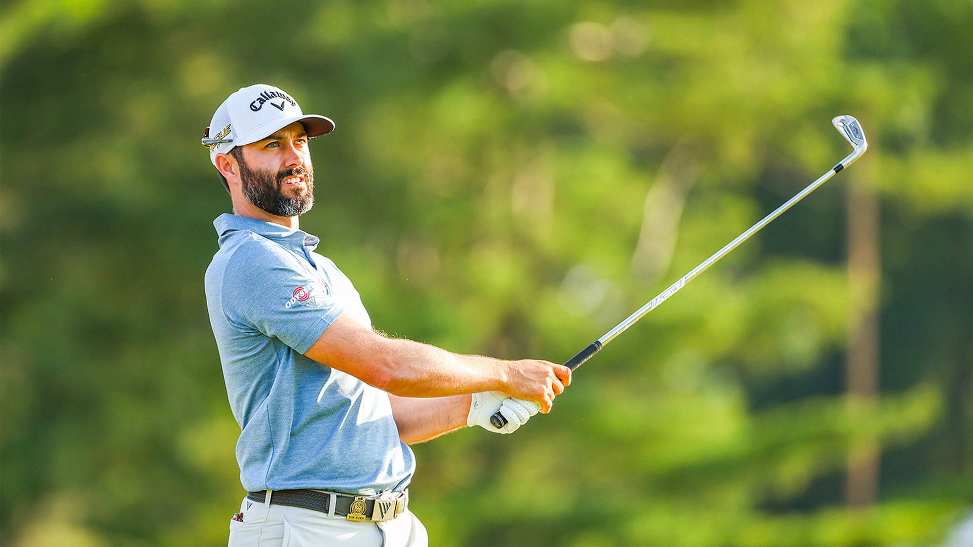 Adam Hadwin In Action During The Golf Tournament Wallpaper
