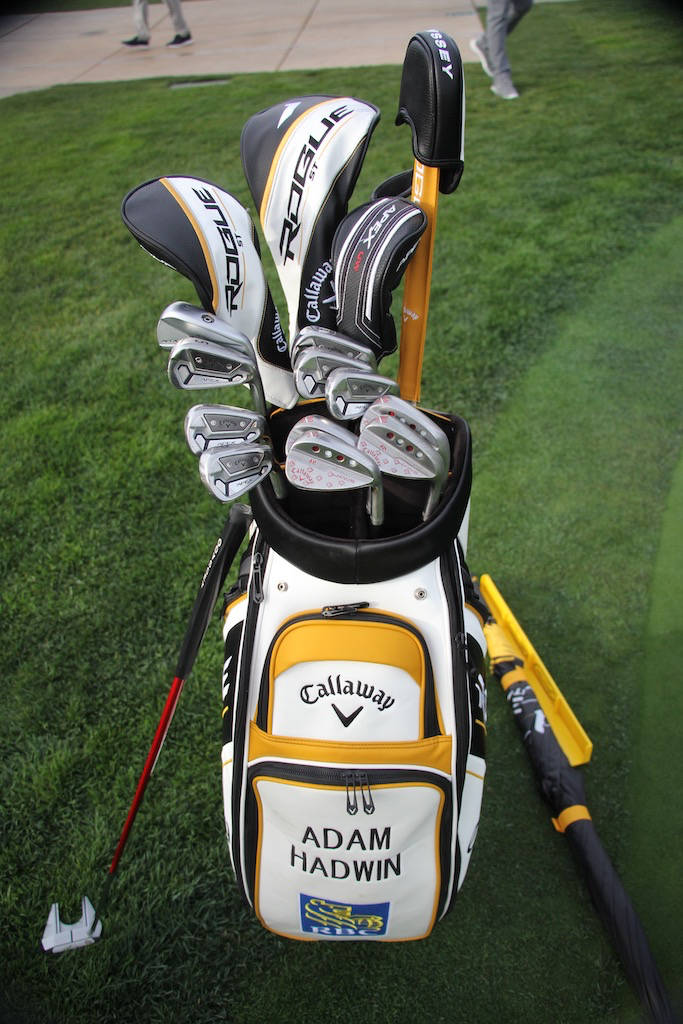 Adam Hadwin Swinging His Golf Club On The Golf Course Wallpaper
