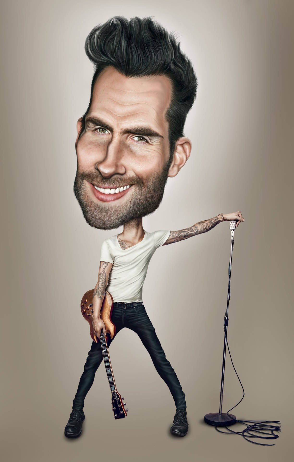 Adam Levine Caricature Background