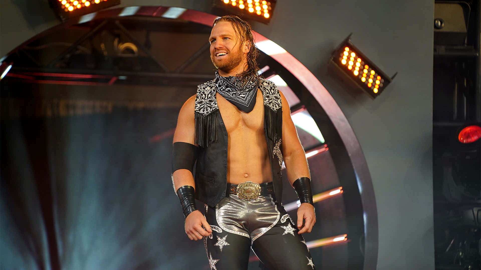 Adam Page Wearing Cowboy Outfit Wallpaper