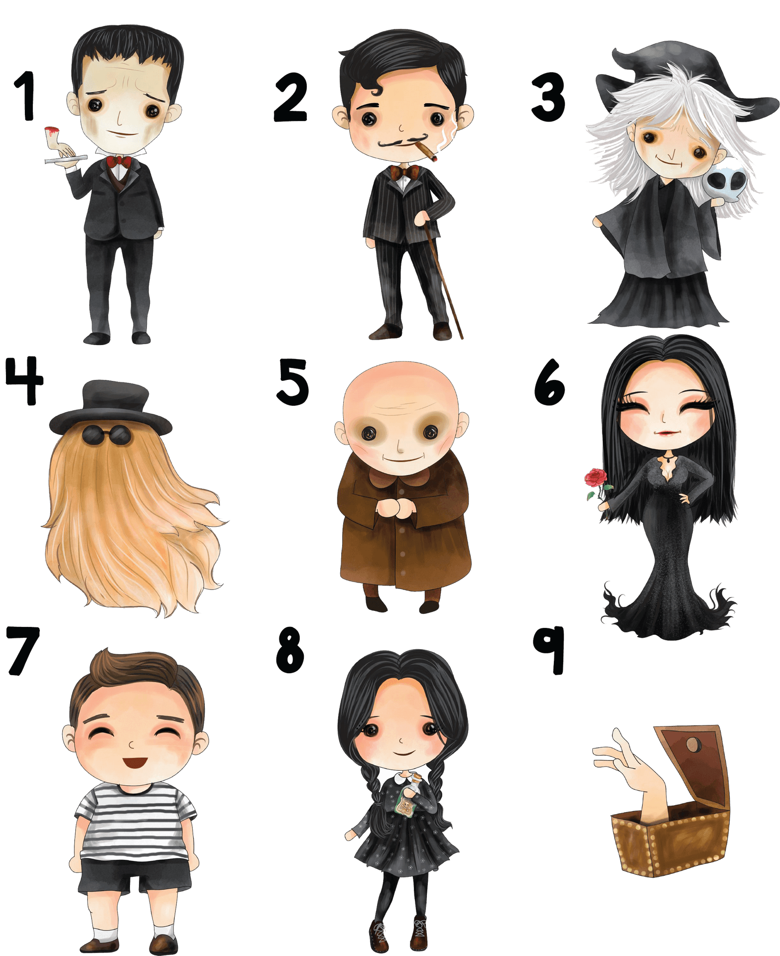 Addams Family Cartoon Characters PNG