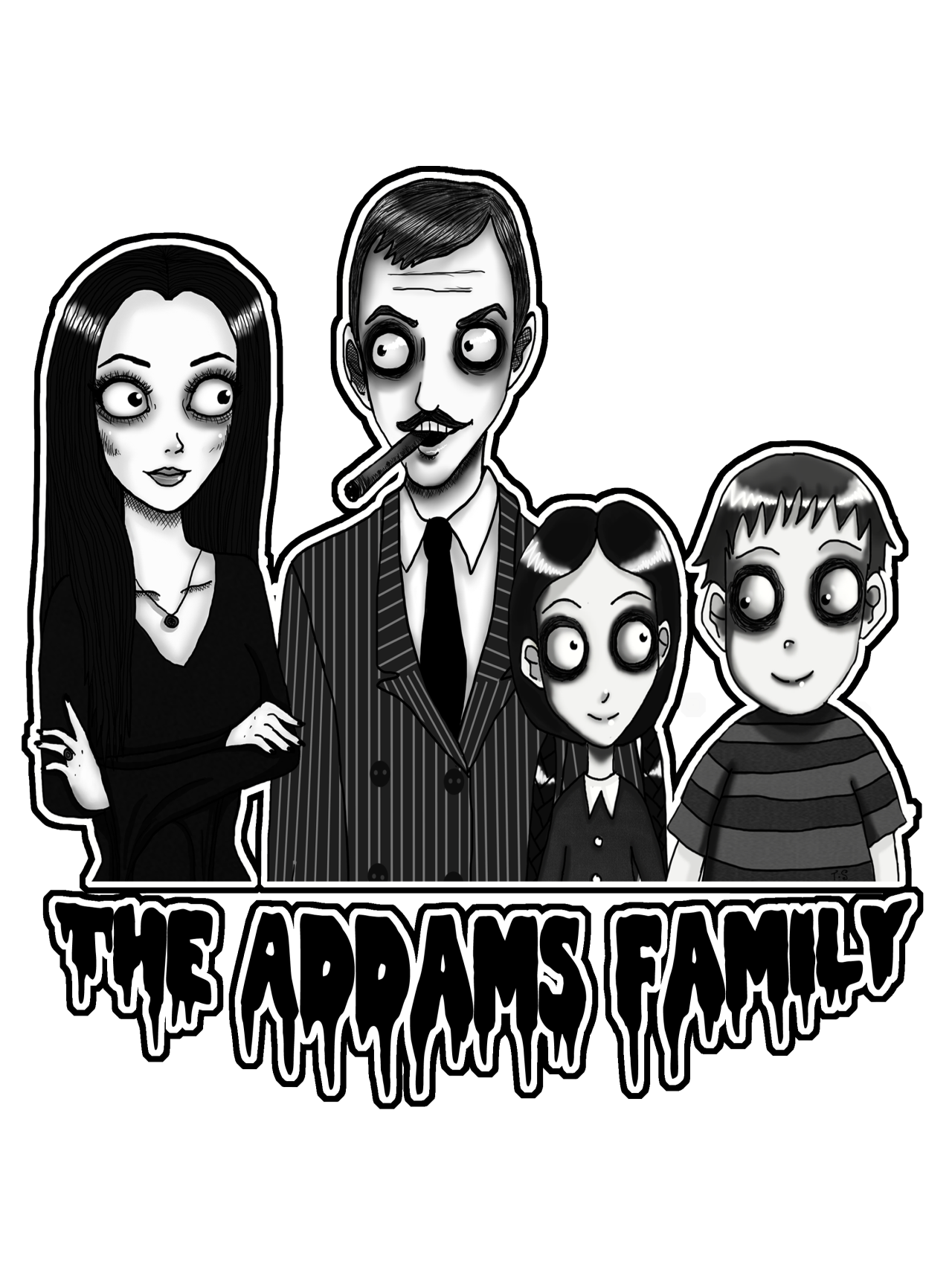 Addams Family Illustration PNG