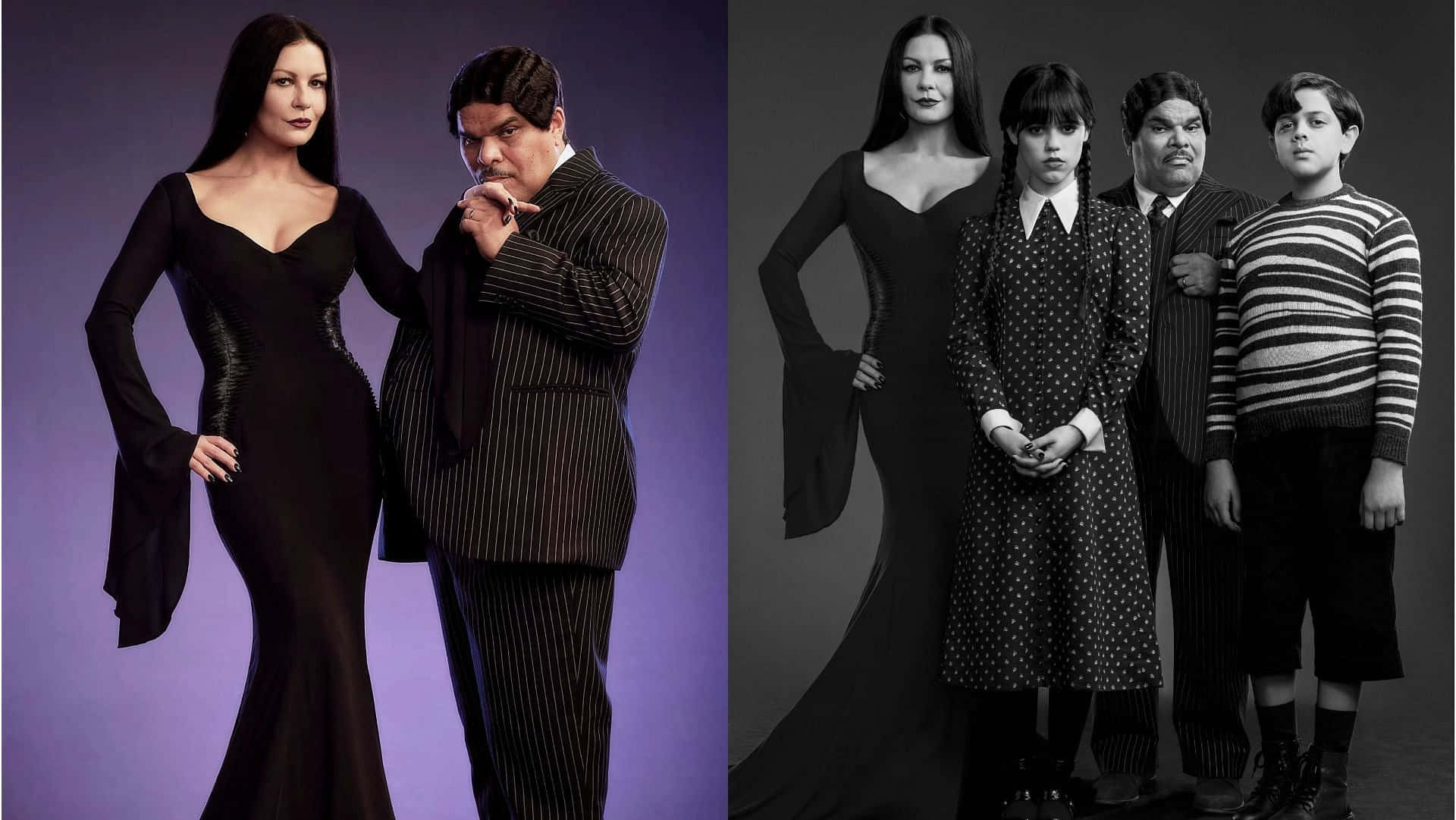 The Addams Family Pose for a Picture