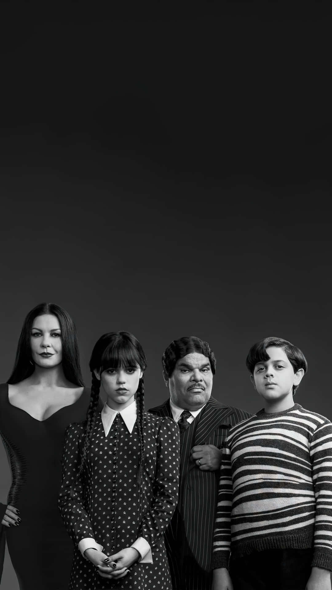Addams Family Portrait Monochrome Wallpaper