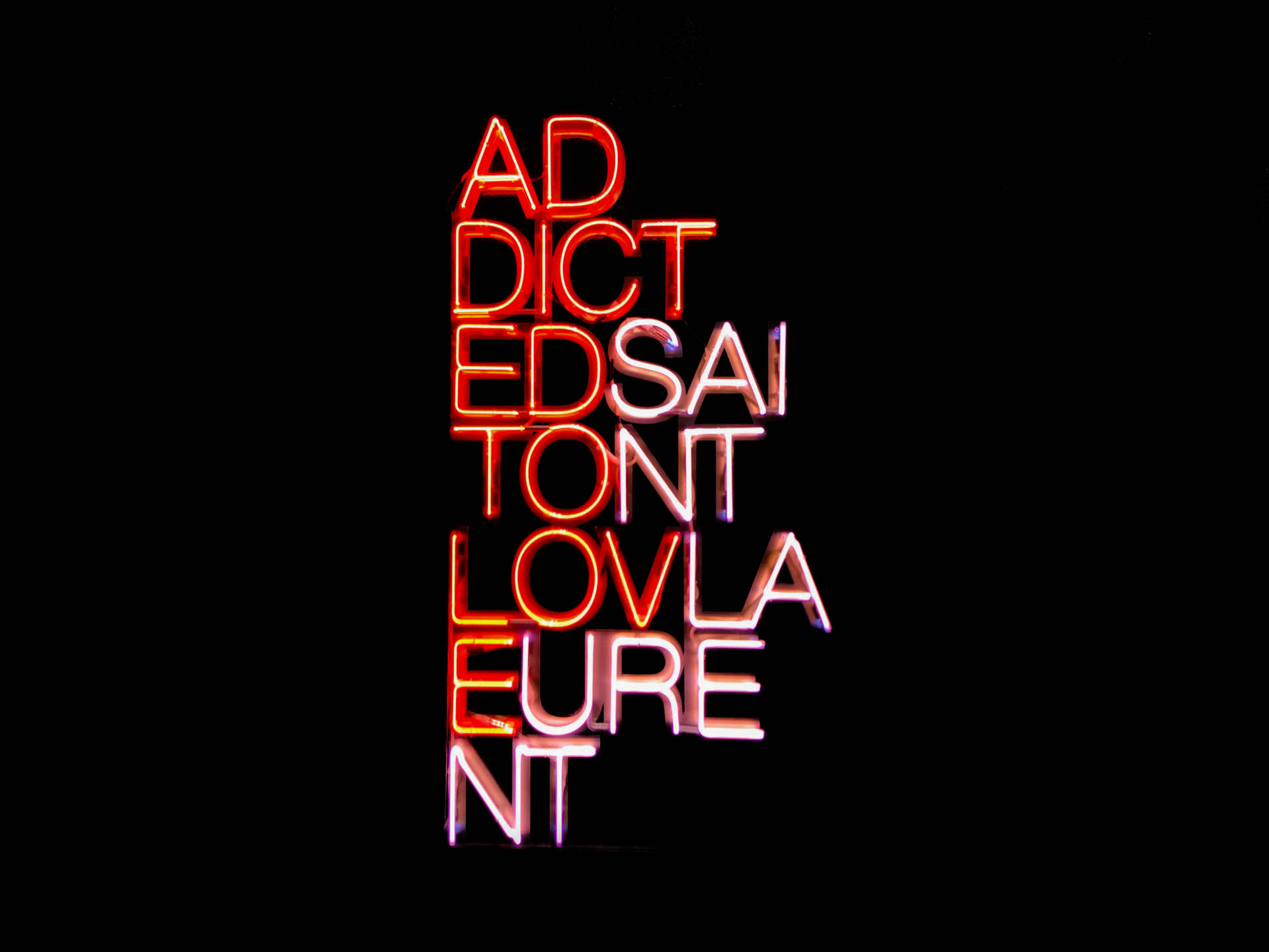 Addicted To Love Neon Font Wallpaper