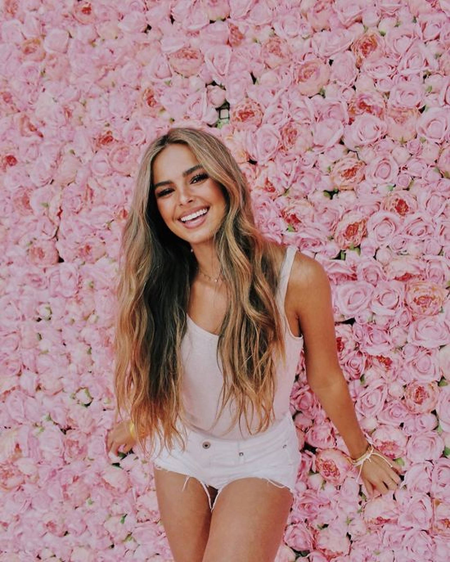 Addison Rae Floral Wall Background