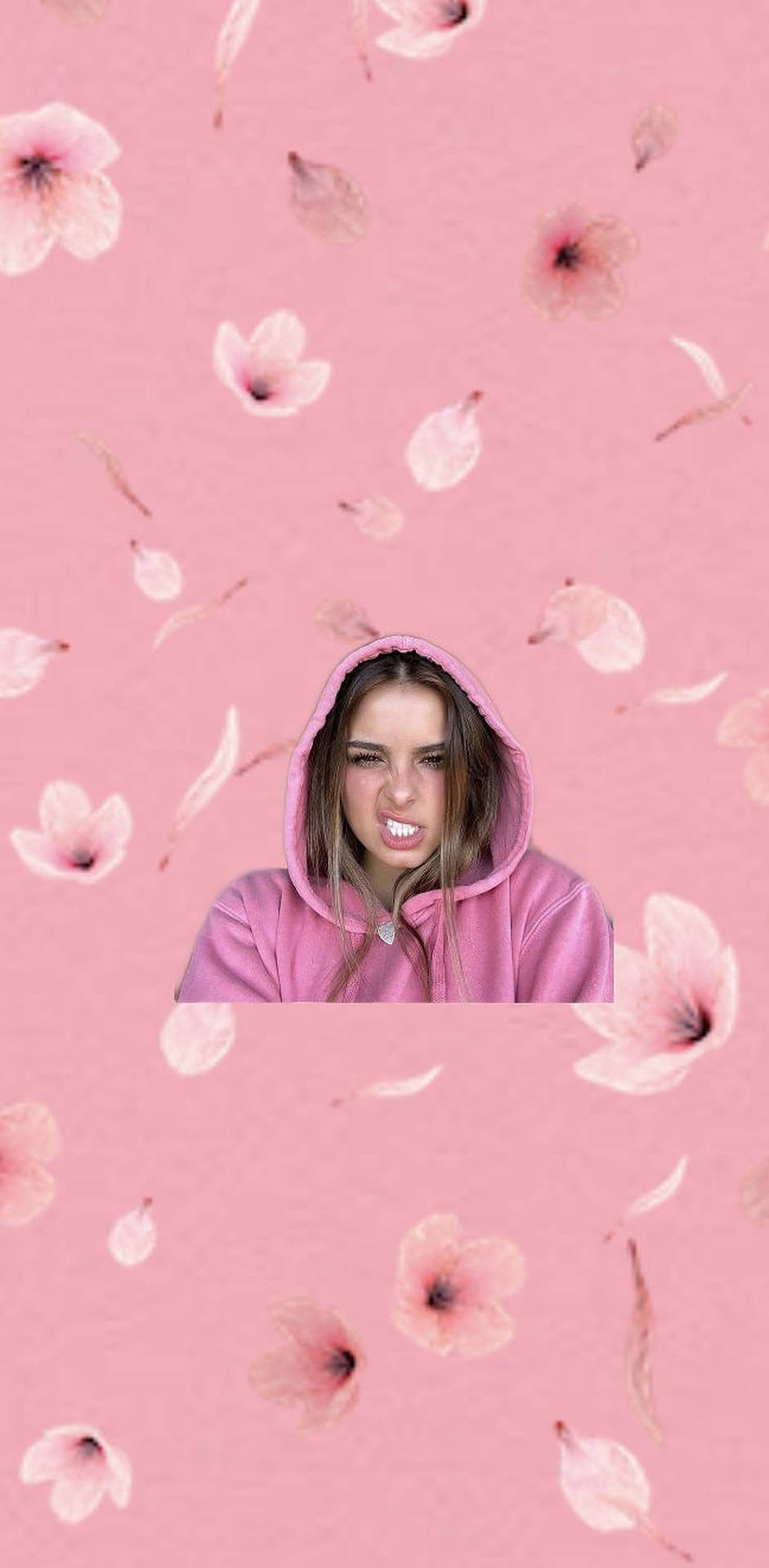 Addison Rae Pink Floral Wallpaper