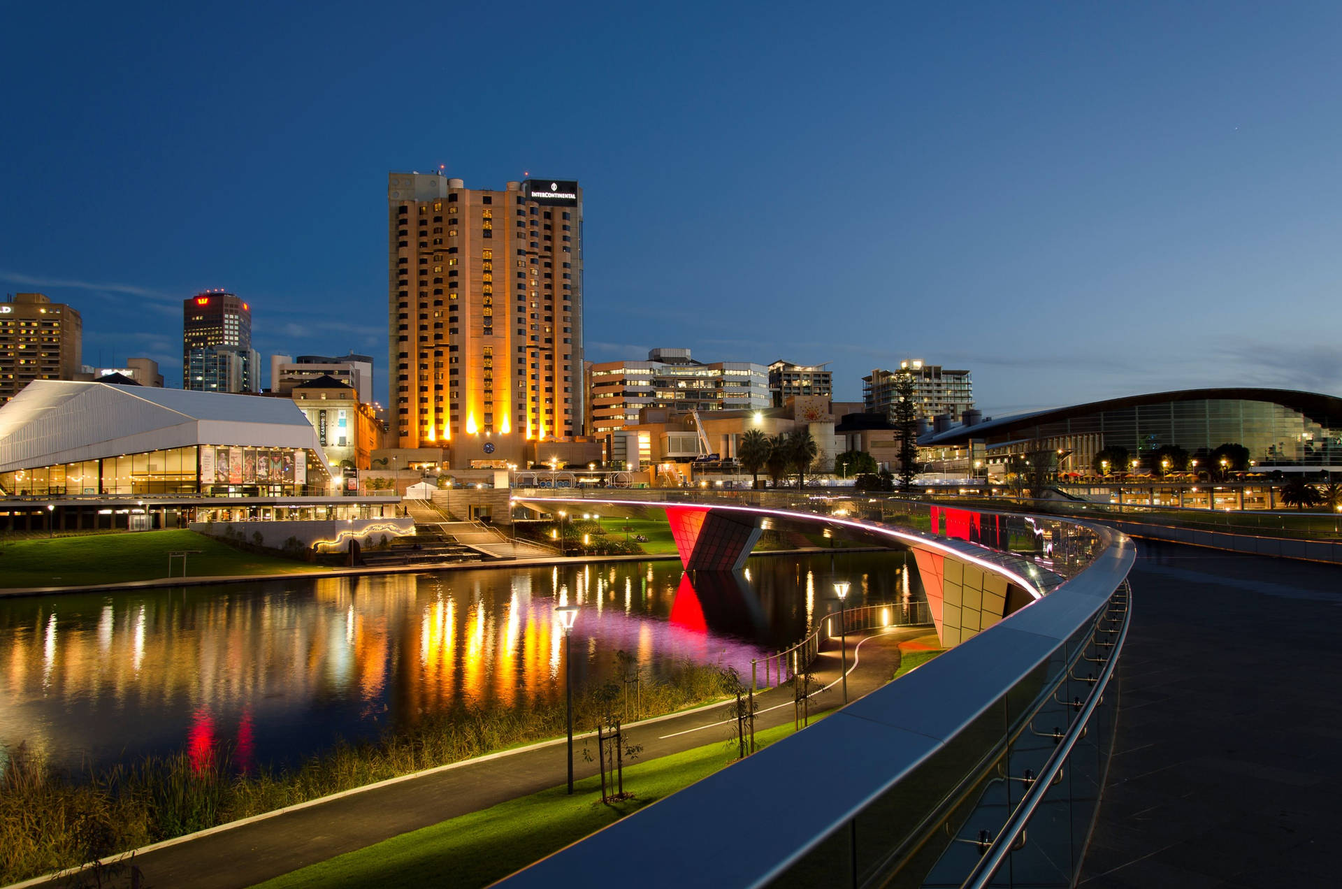 Adelaide City Center Nighttime View