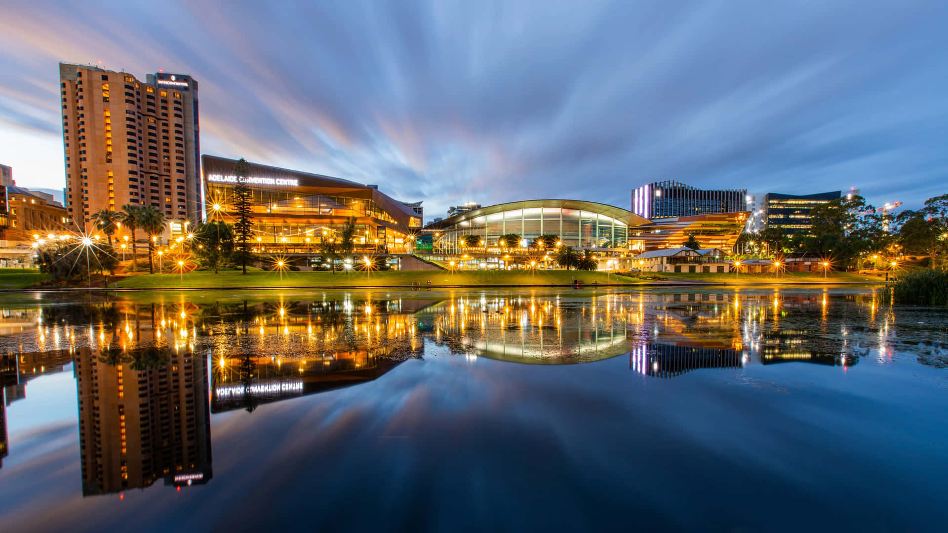 Adelaide Festival Centre Evening Reflection Wallpaper