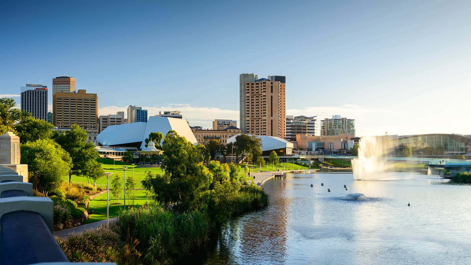 Adelaide Festival Centre Riverbank Panorama Wallpaper
