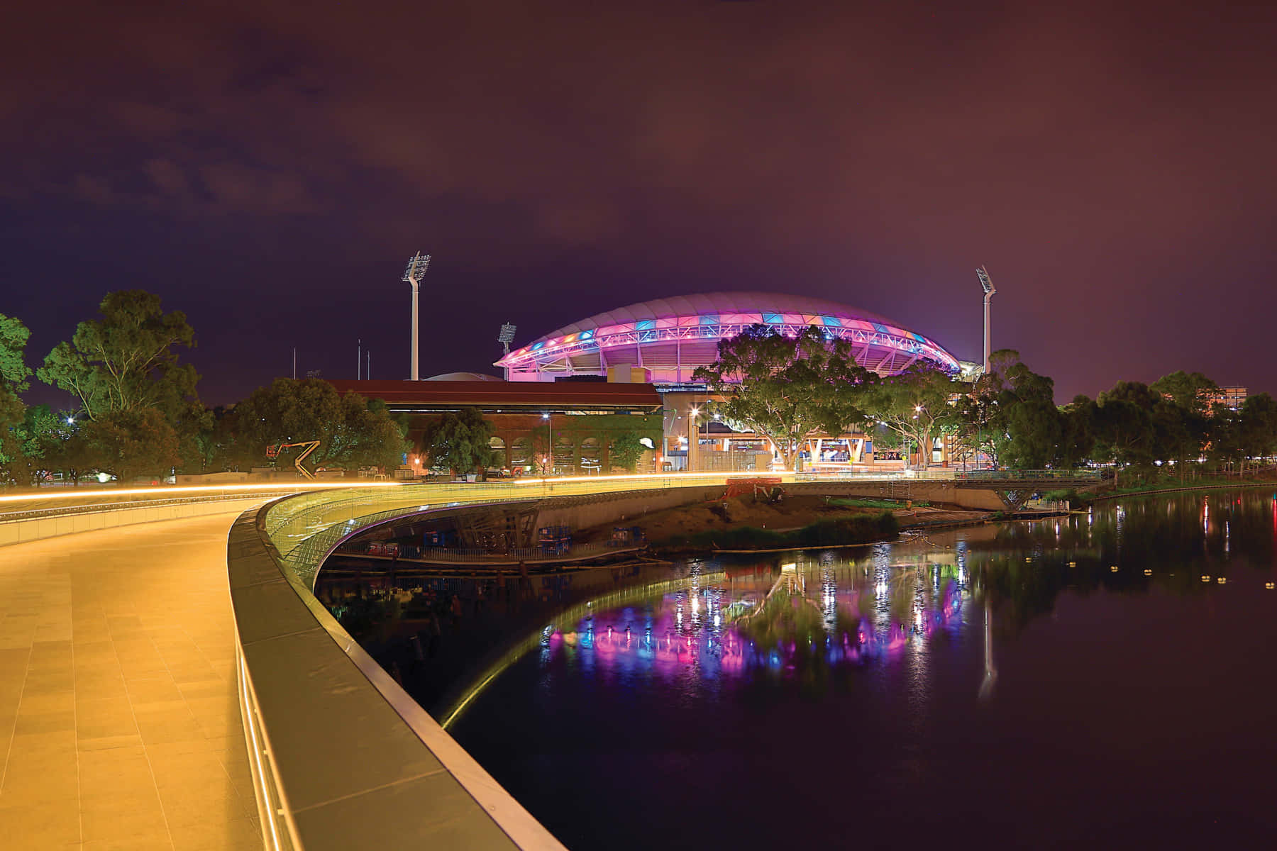 Adelaide Oval Night Reflections Wallpaper