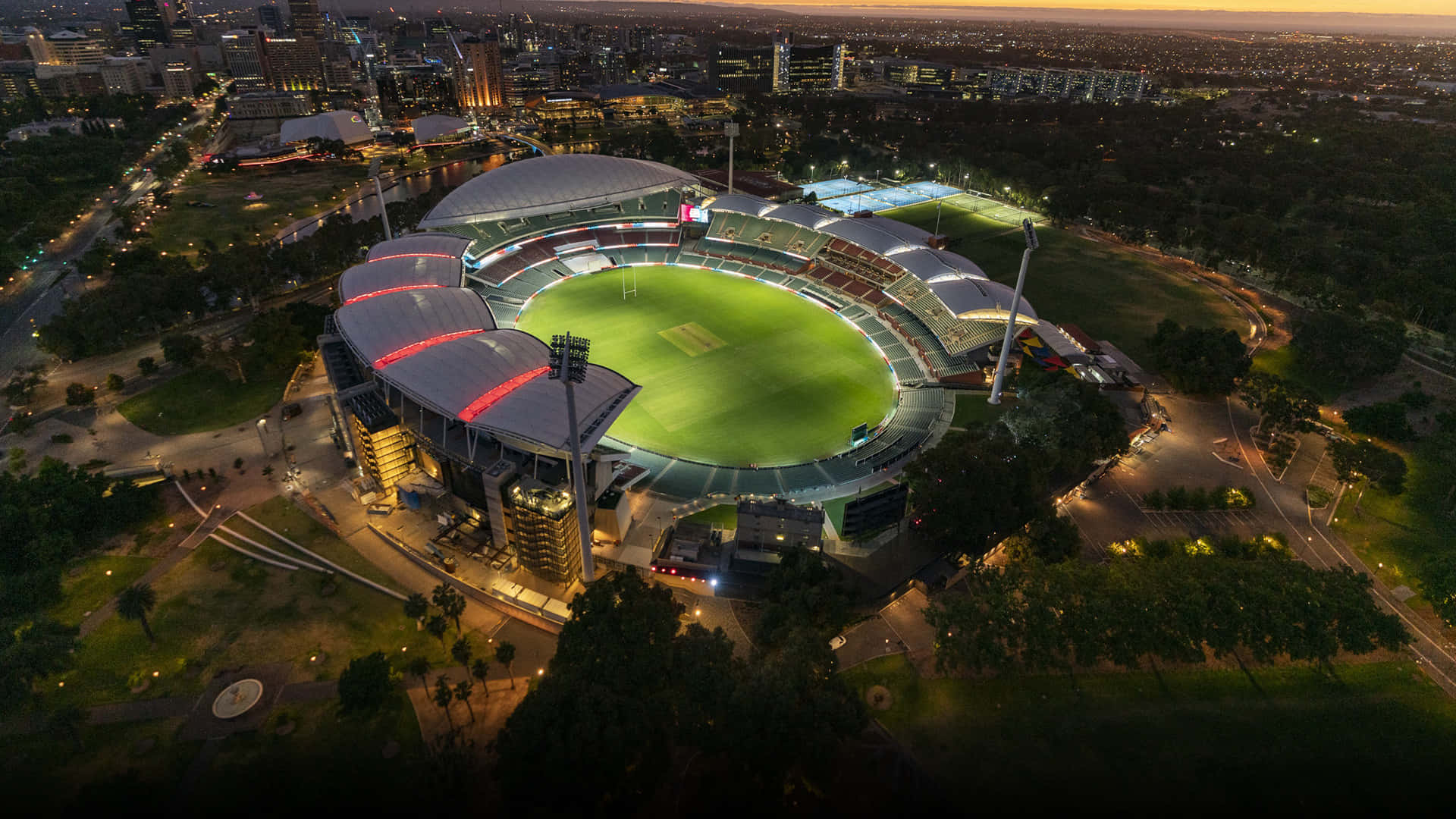 Adelaide Oval Twilight Aerial View.jpg Wallpaper