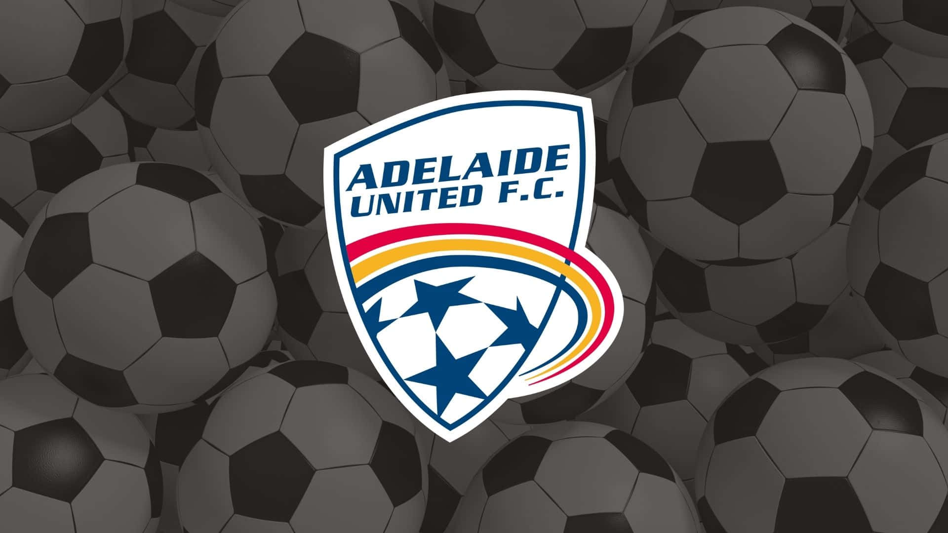 Spelers Van Adelaide United Vieren Een Doelpunt Op Het Veld Achtergrond