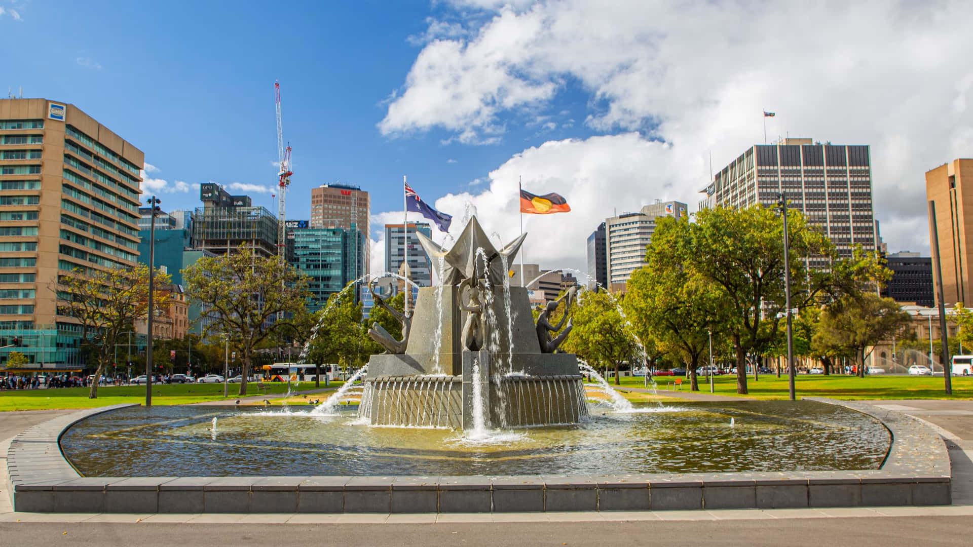 Adelaide Victoria Square Fountain Wallpaper