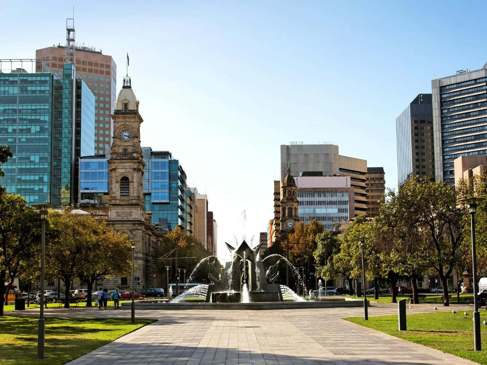 Adelaide Victoria Square Fountainand Architecture Wallpaper