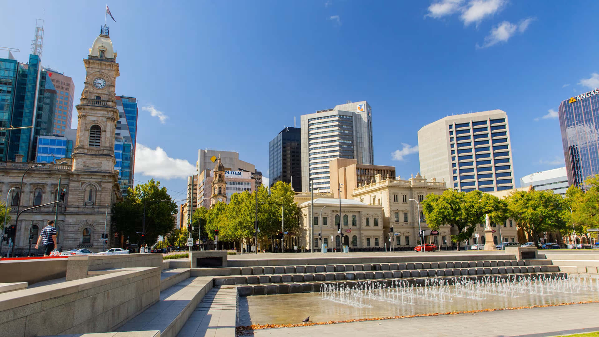 Adelaide Victoria Square Fountainand Architecture Wallpaper