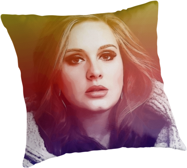 Adele Portraiton Pillow PNG