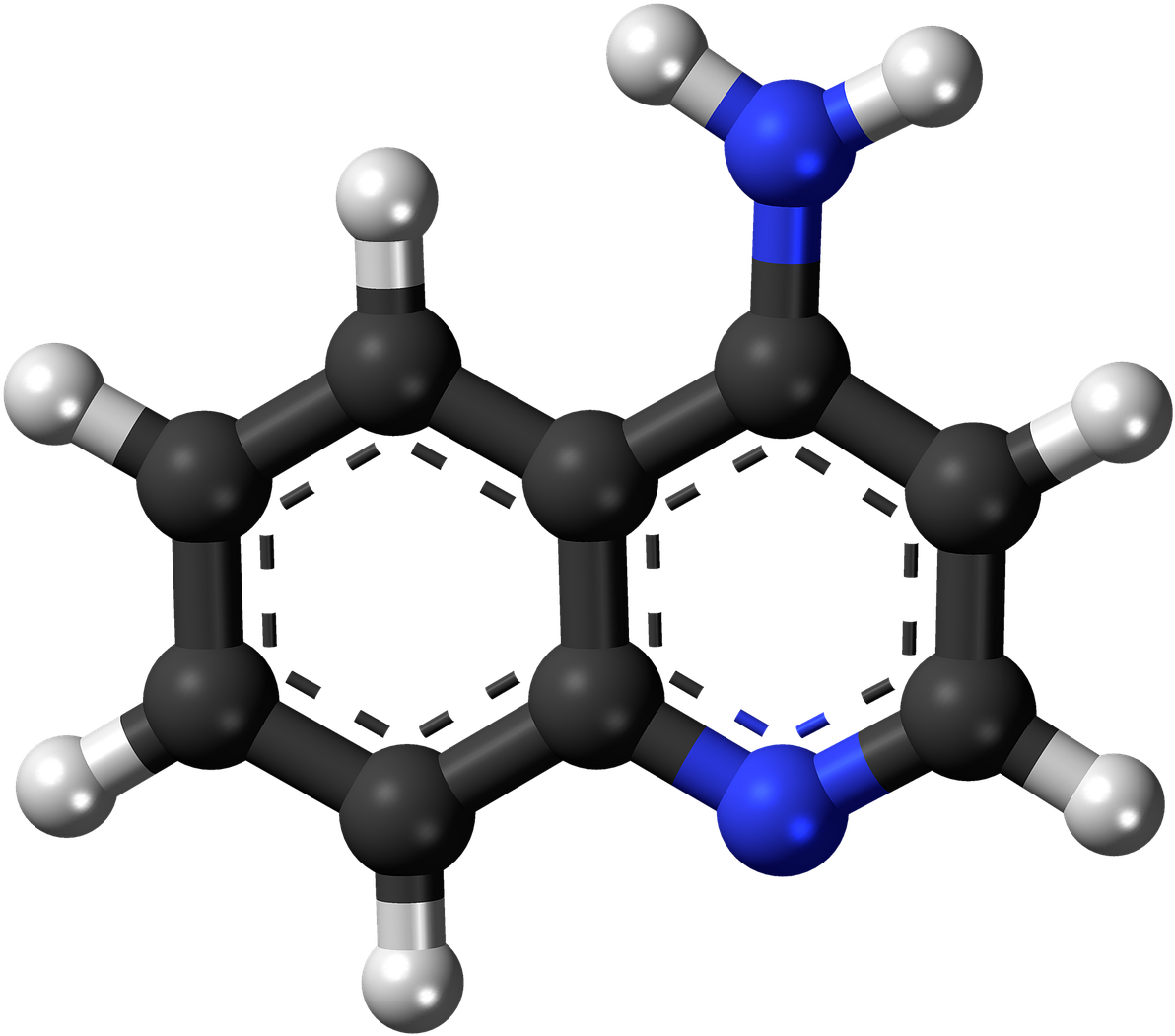 Adenine Molecule3 D Model PNG