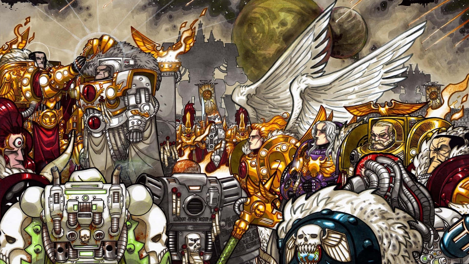 Hábilesmarines Espaciales De Warhammer 40,000. Fondo de pantalla