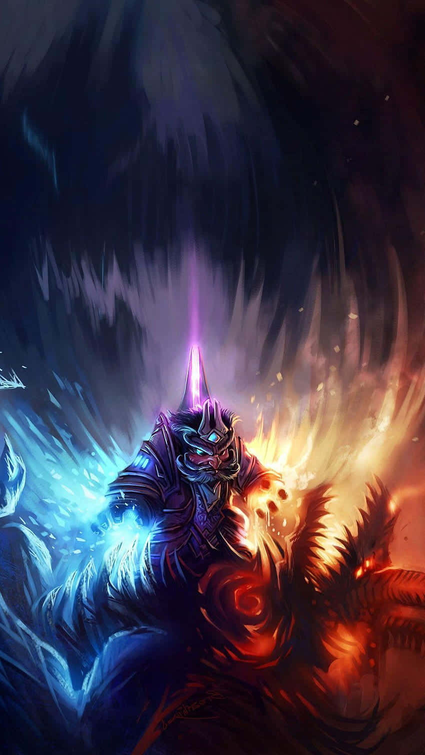 Adept Warlock Character From World Of Warcraft Game Wallpaper