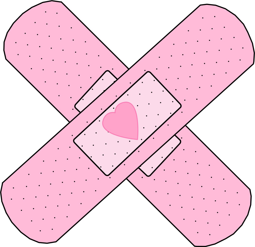 Adhesive Bandages Crossed With Heart PNG