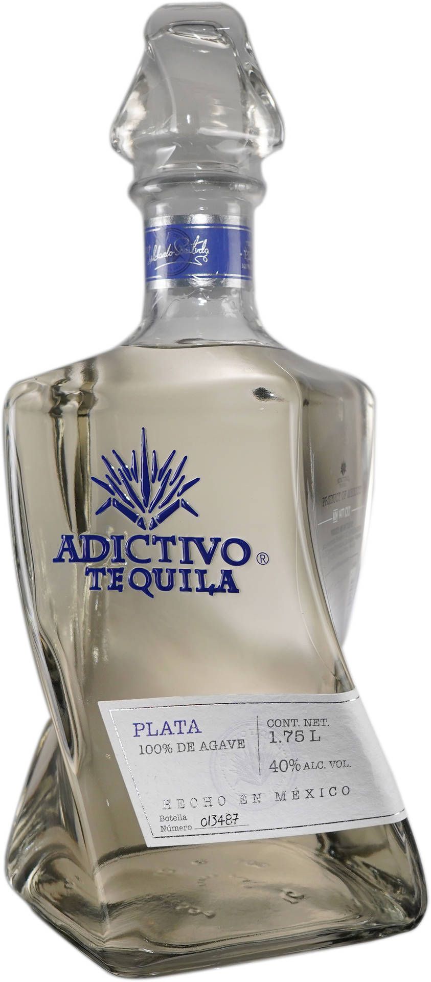 Adictivo Plata Tequila in a Clear Bottle Wallpaper