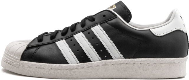 Adidas Classic Black White Sneaker Side View PNG