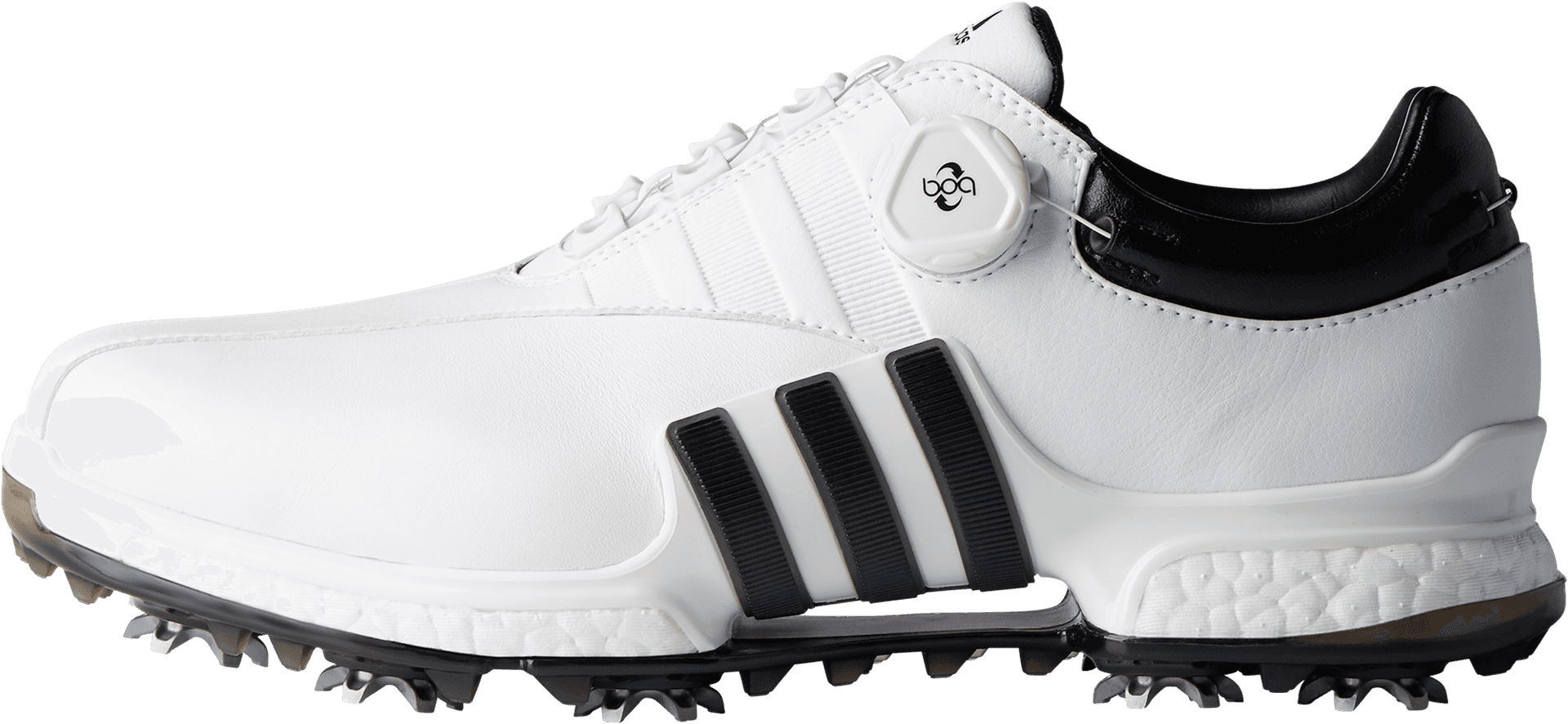Adidas Golf Shoes White Black Design PNG