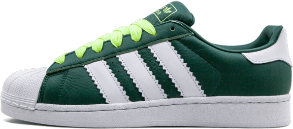 Adidas Green Sneakerwith Neon Laces PNG