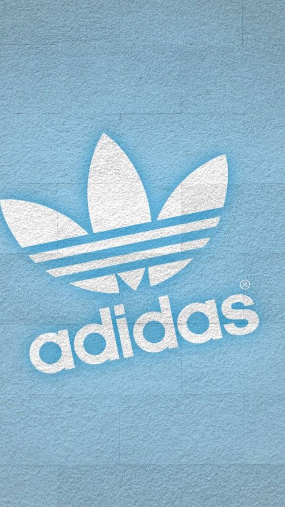Adidas Iphone Logo På Blå Baggrund Wallpaper
