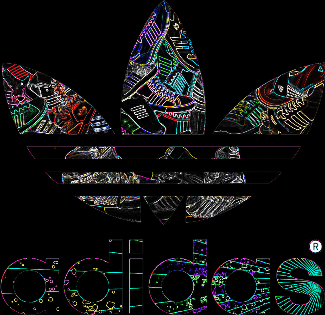 Adidas Logo Artistic Interpretation PNG