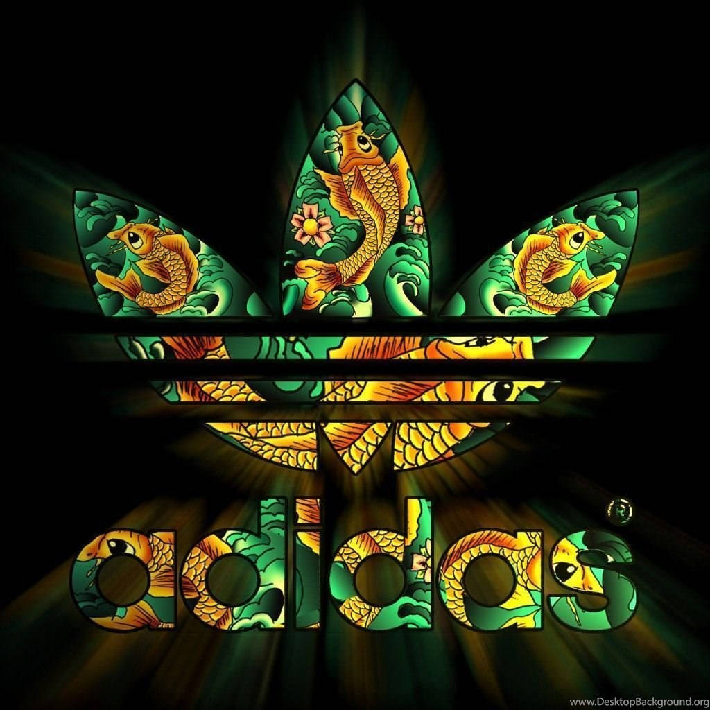 Adidas logo fish collage wallpaper