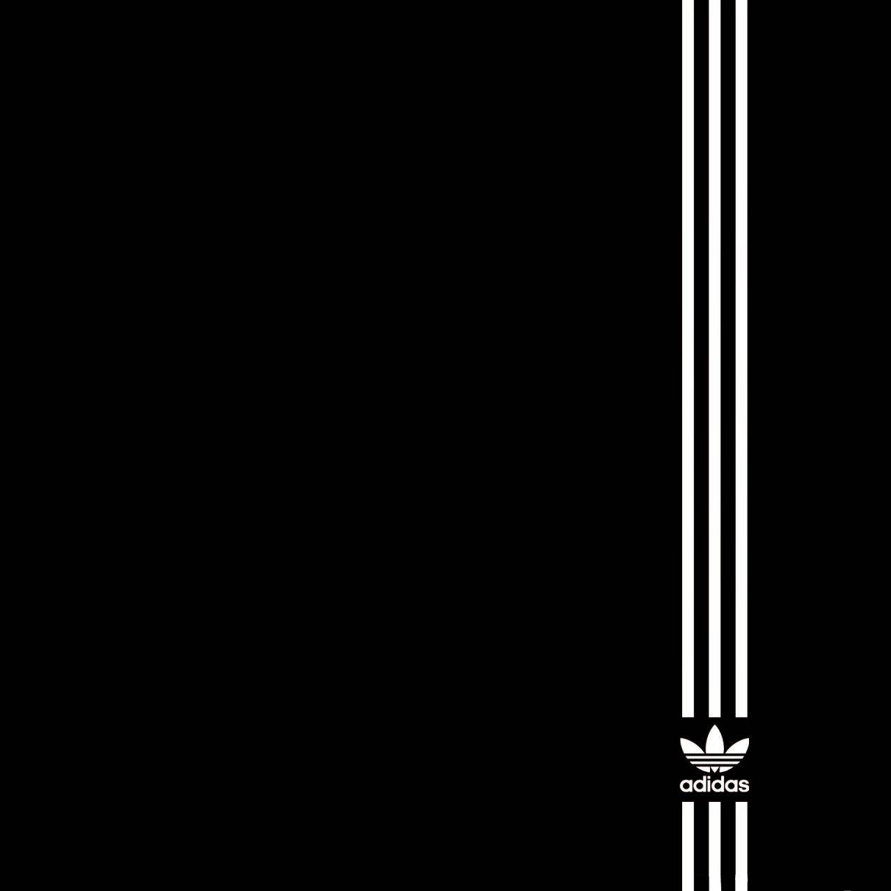 Adidas Logo In Pitch Black Wallpaper