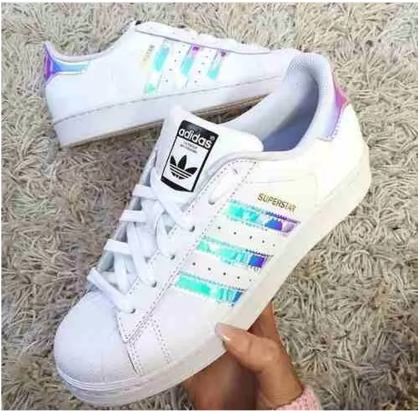 Adidas Superstar Holographic Stripes Sneakers PNG