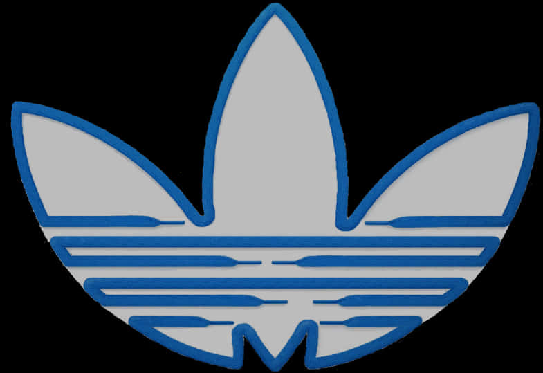 Adidas Trefoil Logo Blue Outline PNG