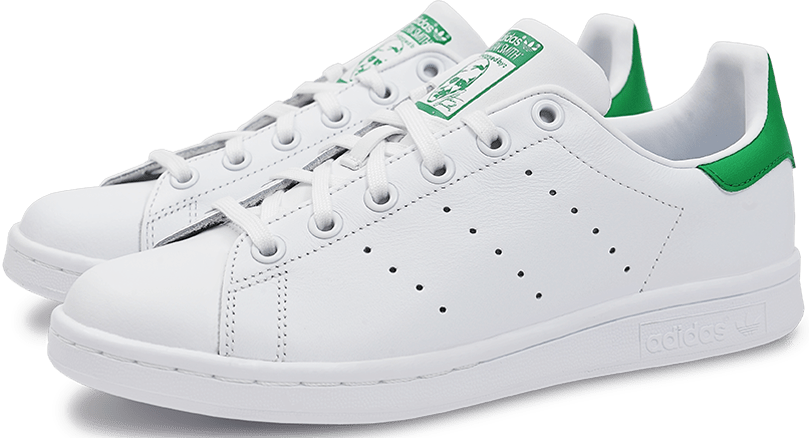 Adidas White Green Stan Smith Sneakers PNG