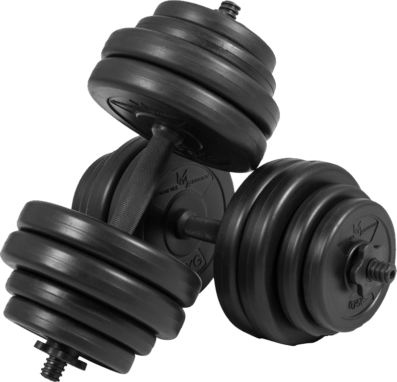 Adjustable Black Dumbbells Fitness Equipment PNG