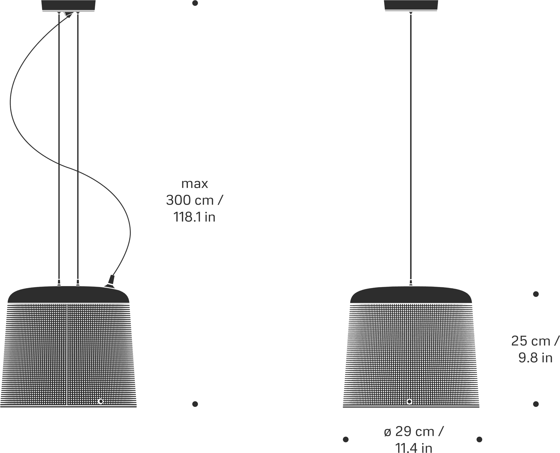 Adjustable Hanging Lights Diagram PNG