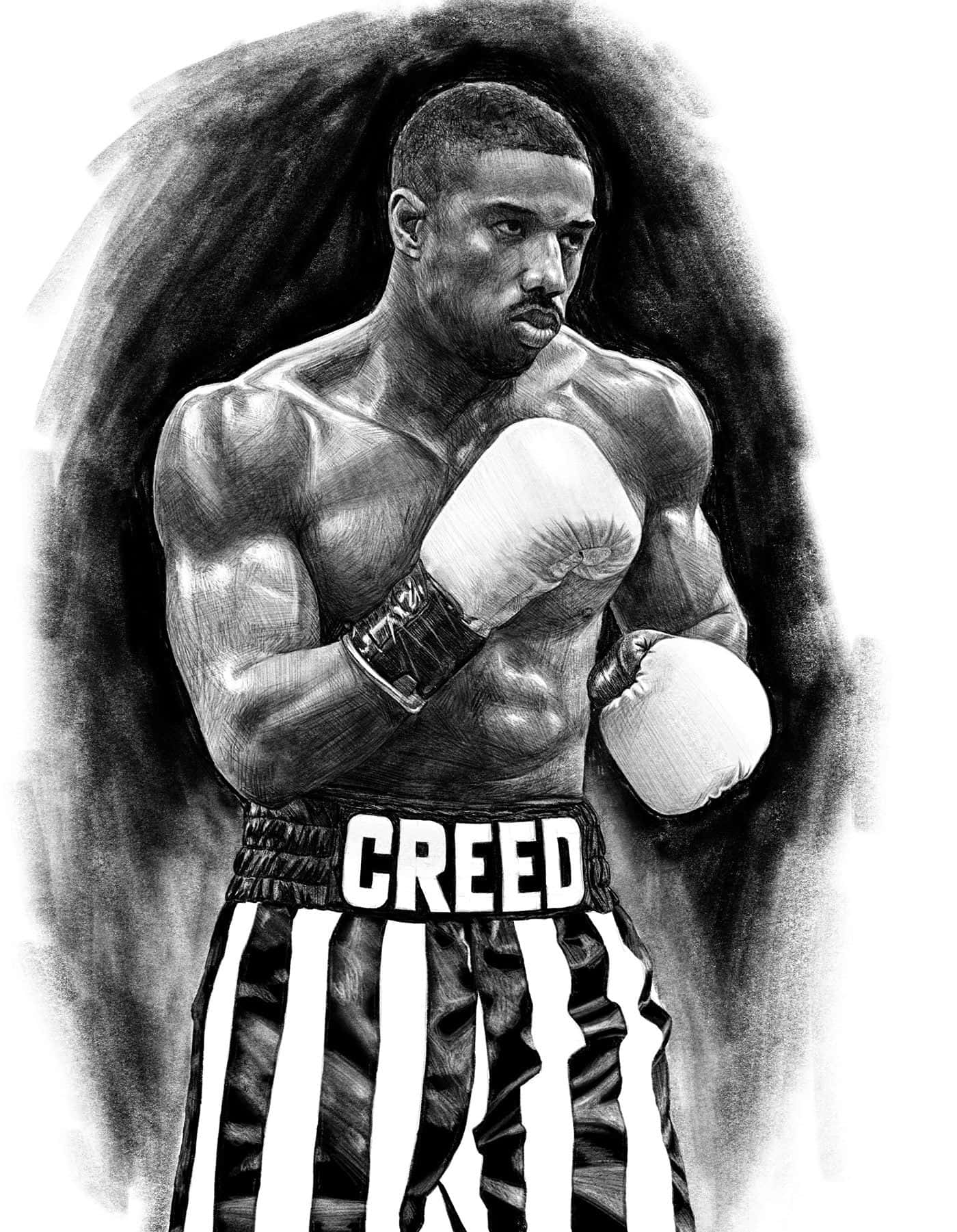 Adonis Creed Boxing Pose Wallpaper